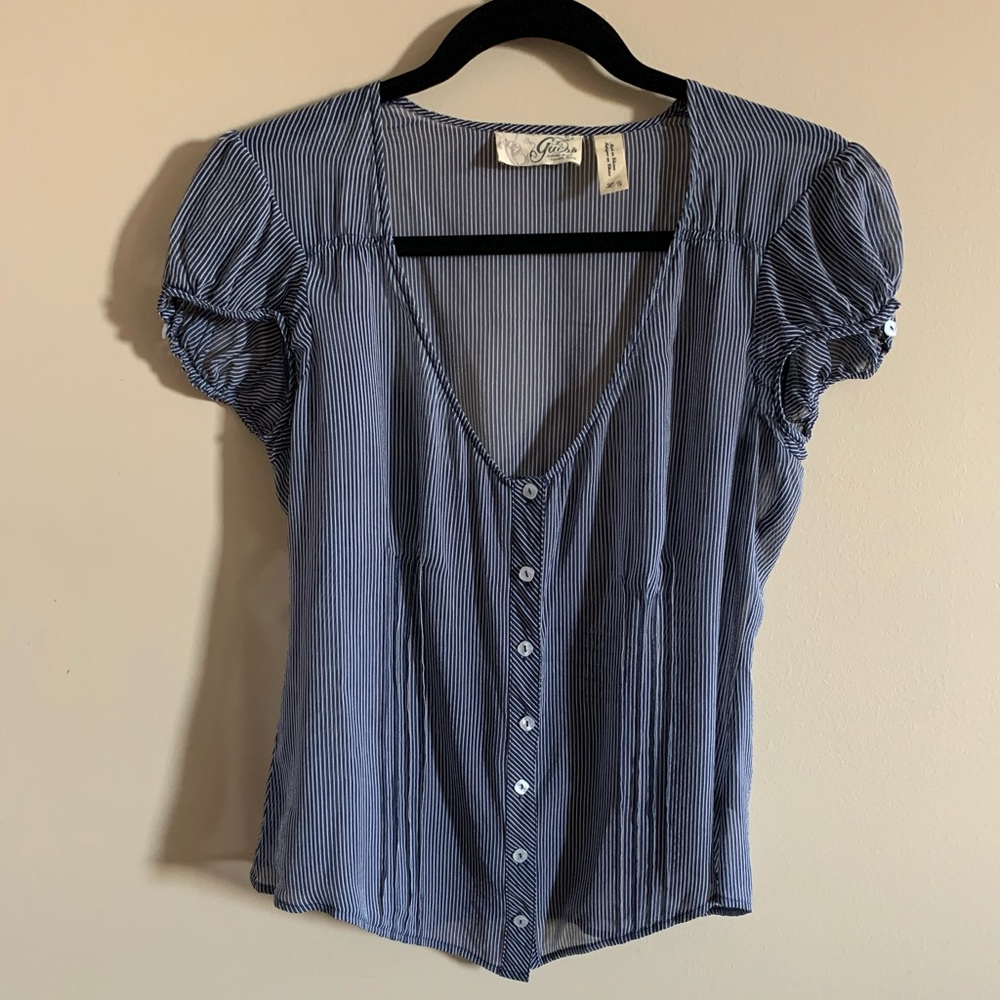 Guess Pinstripe Blouse.